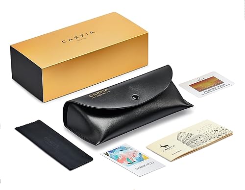 Miniatura 8 de CARFIA Gafas de sol polarizadas para mujer, protección UV, ultraligeras, cómodas, con marco de metal, gafas de conducción CA3210