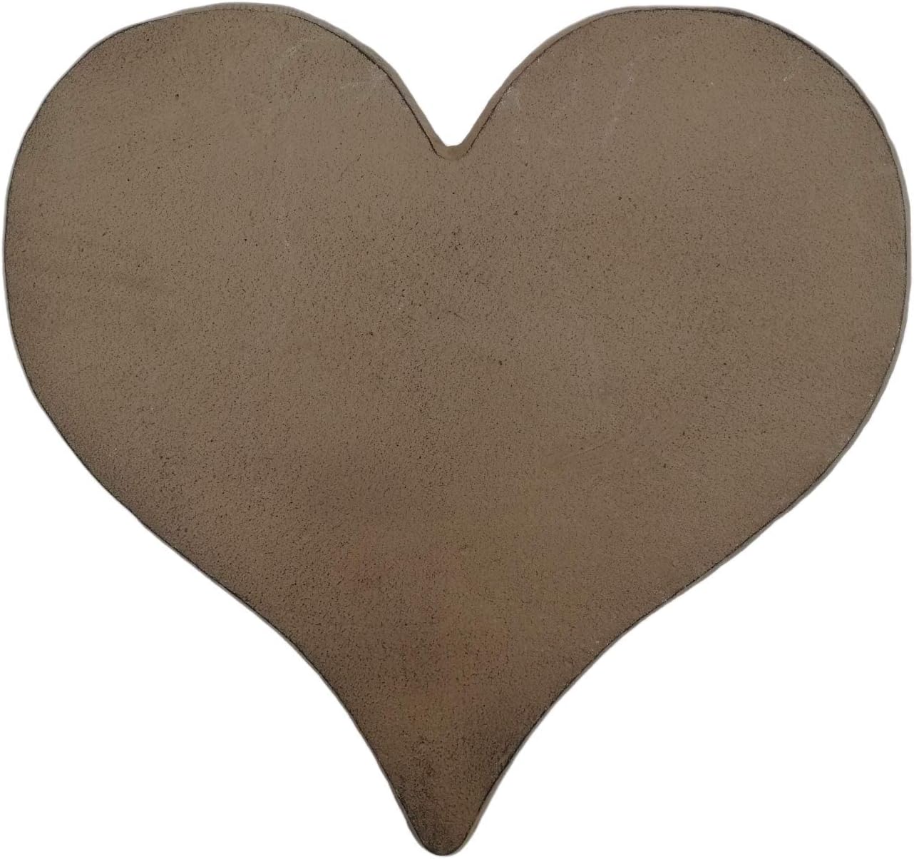 Comfy Hour 10 Inch Heart Shaped Cast Iron Garden Stepping Stone, Heavy Duty Decorative Metal Paver for Outdoor Walkway, Lawn & Yard Art Decor, Weatherproof Rustic Path Stone, Brown,