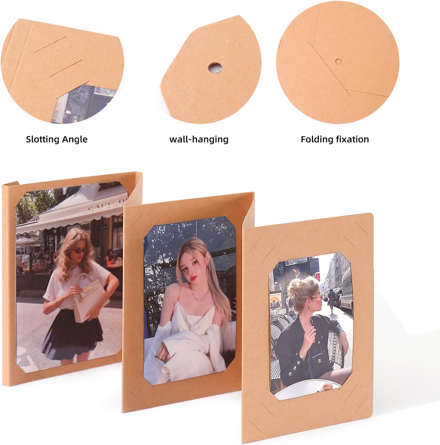 Scrapbook Albums,3.5x5/4x6/5x7 Inches Universal DIY Photos Collection, Accordion Stretchable Folding Kraft Paper For Wedding Anniversary, Valentines Day, Love Memory 3 Pack BROWN