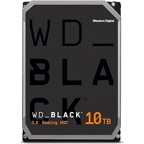 Western Digital 10TB WD_Black Performance Internal Hard Drive HDD - 7200 RPM, SATA 6 Gb/s, 512 MB Cache, 3.5" - WD102FZBX
