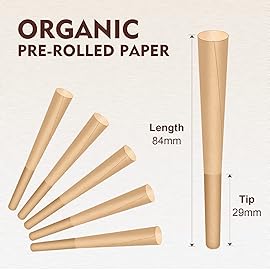 SEMKONT 1-1/4 Rolling Papers Pre Rolled Cones | 100 Pack | Natural Pre Rolled Rolling Paper with Tips | Easy to Use and Convenient