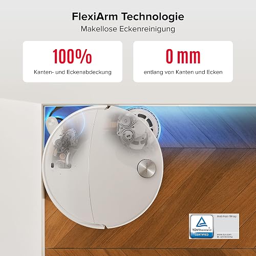 roborock Qrevo Curv 2 Pro Robot Aspirateur Laveur avec Station 3.0, 25000 Pa, Lavage à l'eau Chaude à 100 °C, Double Anti-enchevêtrements, Évitement d'obstacles et Navigation Améliorés, 7,98cm Mince - 5