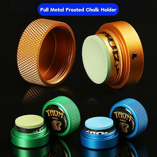 Vista 13 de TAOM - Soporte para tiza de piscina, herramienta práctica redonda, accesorios de billar, mini estuche magnético para tizas, contenedor de caja