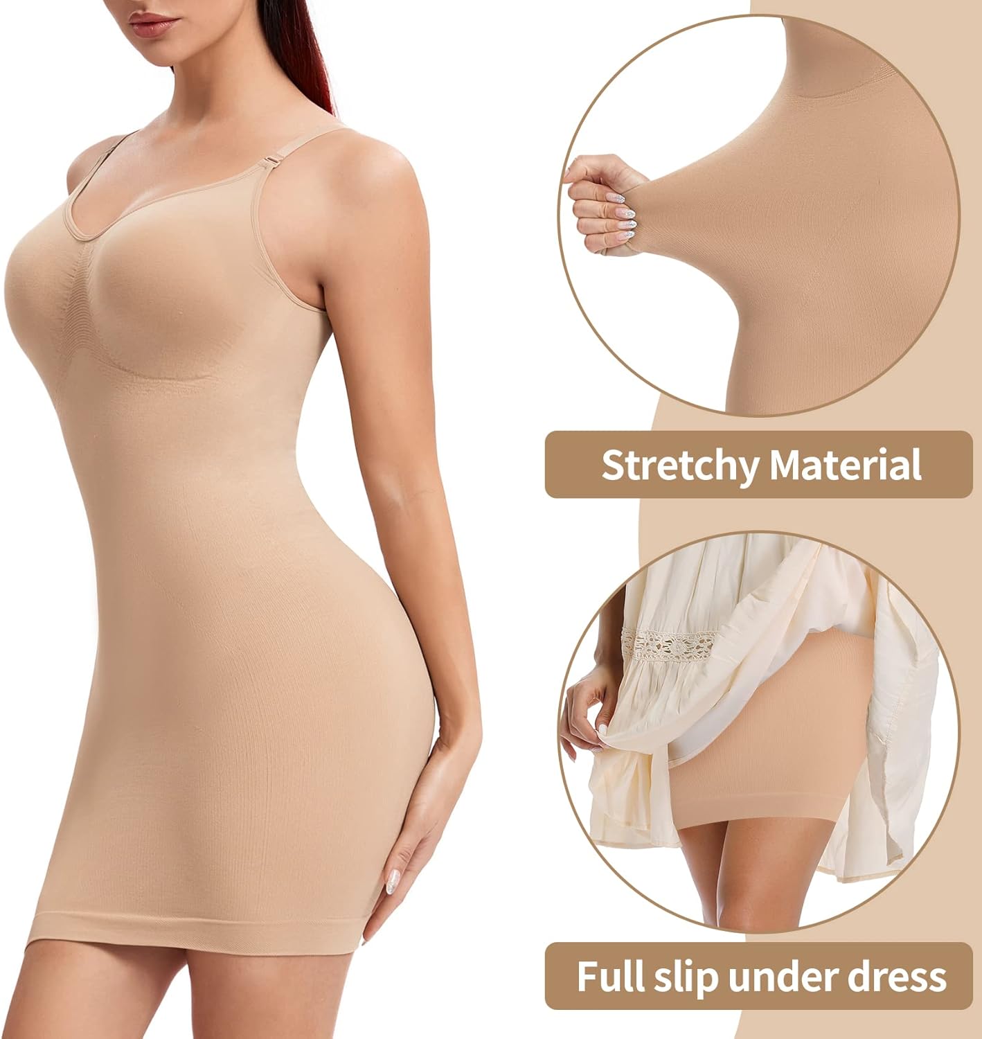 JOYSHAPER Strapless Shapewear Slip for Under Dresses Tummy Control Womems Full Slip Body Shaper Seamless - Image 3