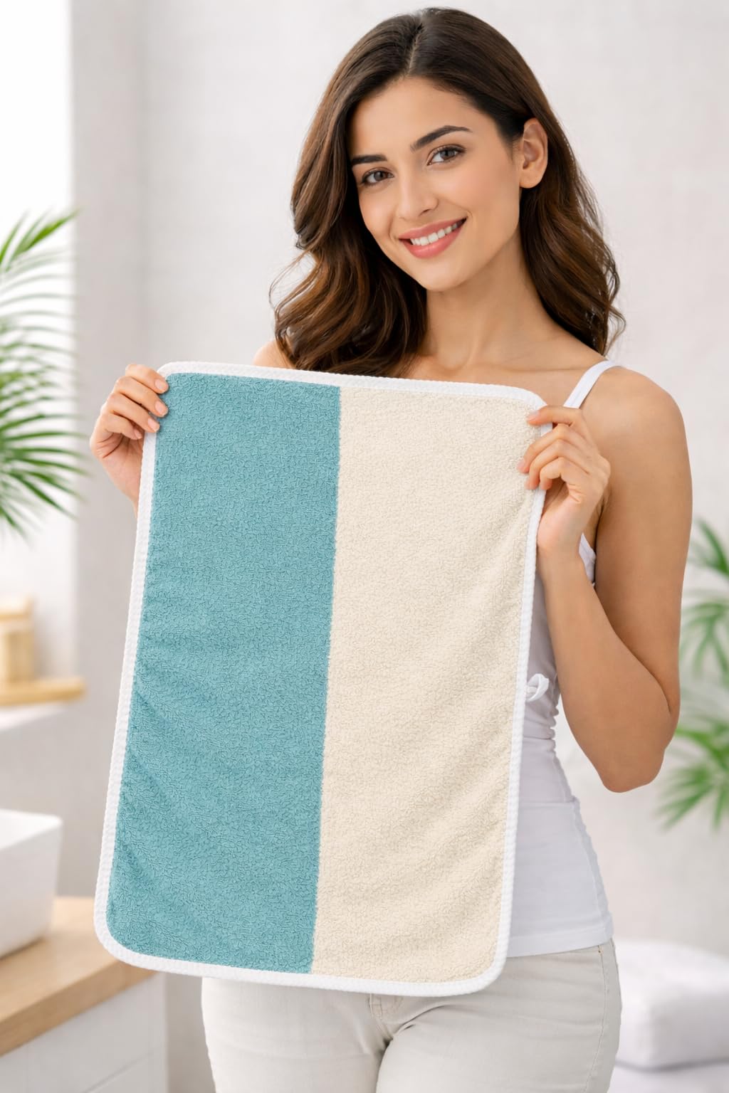 DIVARO 400 GSM Microfiber Double Sided Hand Towel | Super Soft and Absorbent Multipurpose Towels for Bathroom, Gym, & Workout Towels,(40 x 60 CM, Green-Lemon) Pack of 1-image-12