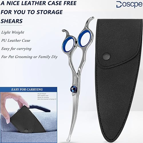 Miniatura 5 de Tijeras curvadas de aseo para perros de 6.69 pulgadas, puntas redondas, tijeras de aseo para perros y gatos en la cara, recorte de pelo para
