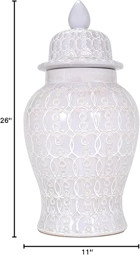 Miniatura 7 de El tarro Aldrea de The Ellery Jar Collection, hecho a mano y pintado a mano en tonos multitonales de crema, gris pardo y gris, 11 pulgadas de