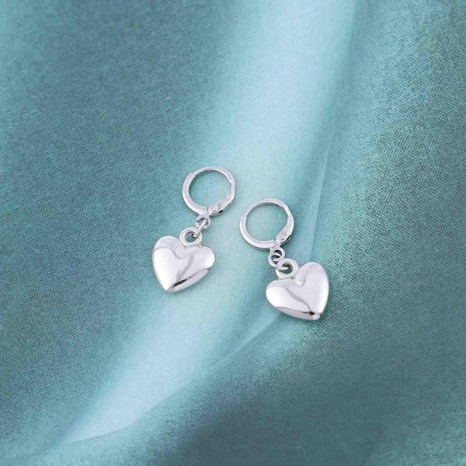 Bohemian Heart Circle Dangle Earrings Gold Puffy Heart Drop Earrings Small Heart Circle Hoop Earrings Minimalist Heart Hoop Earrings Jewelry for Women Gifts - Image 4