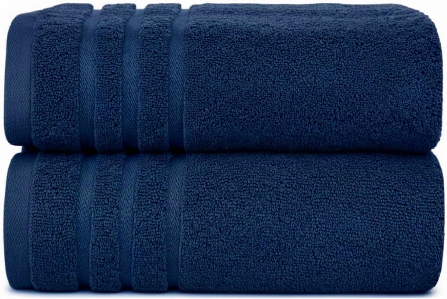 Pack of 2 Super Jumbo Bath Sheets (100 x 200 cm-600GSM) Luxury 100% Egyptian Cotton Soft Extra Large Bath Sheet Towels Highly Absorbent & Quick Dry Hotel Quality Towel Set (Navy Blue)