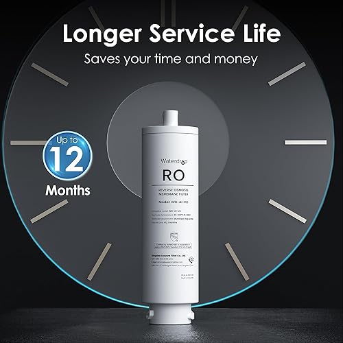 Miniatura 6 de Waterdrop Filtro WD-A1-RO, repuesto para dispensador de agua fría caliente de ósmosis inversa WD-A1, vida útil de 12 meses