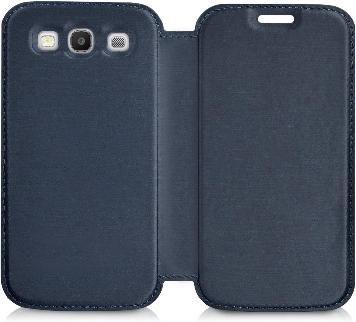 kwmobile Flip Case Compatible with Samsung Galaxy S3 / S3 Neo - Book Style Protective Front Flip Cover Smartphone Case - Blue