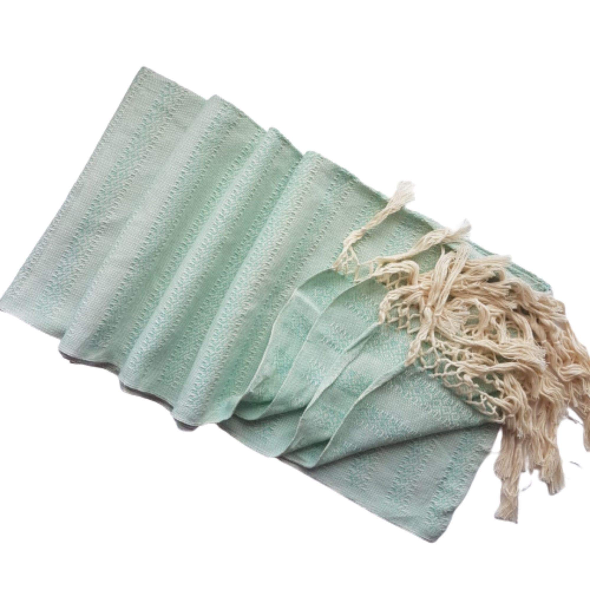 Baby Trapoz Mexican Rebozo Shawl, Ideal for Natural Birth, Doula Massage, 118.11", Mint, Green & White, One size