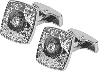 boxed-gifts Fantastic Squared Rhinestone Premium Cufflinks