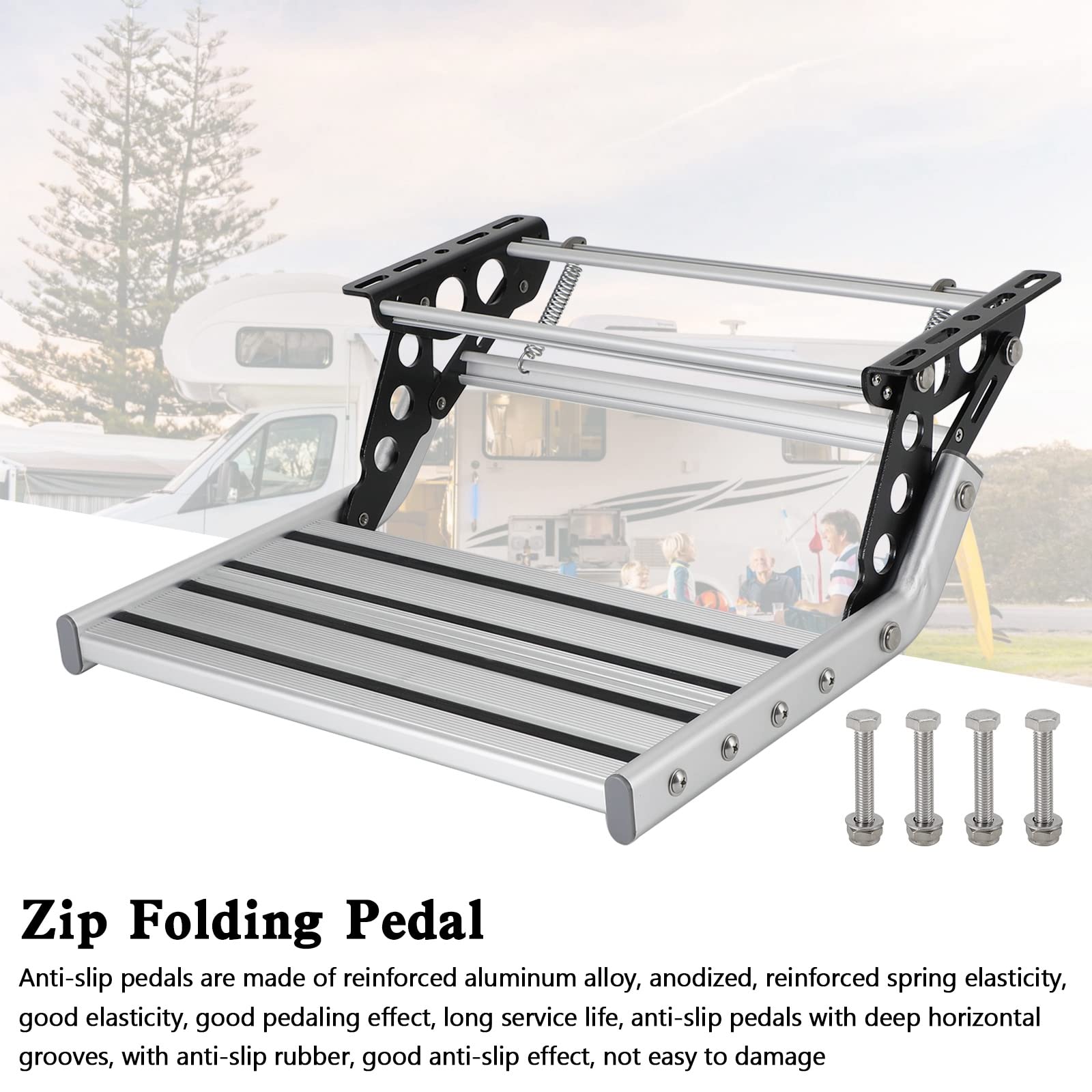 Wohnmobil Trittstufen Klappbar,Aluminium Wohnwagen Ausziehbare Herunterklappbare Leiter Trittstufe,Wohnwagen Stufenbeschläge,Wohnwagenleiter für Reiseanhänger/LKW
