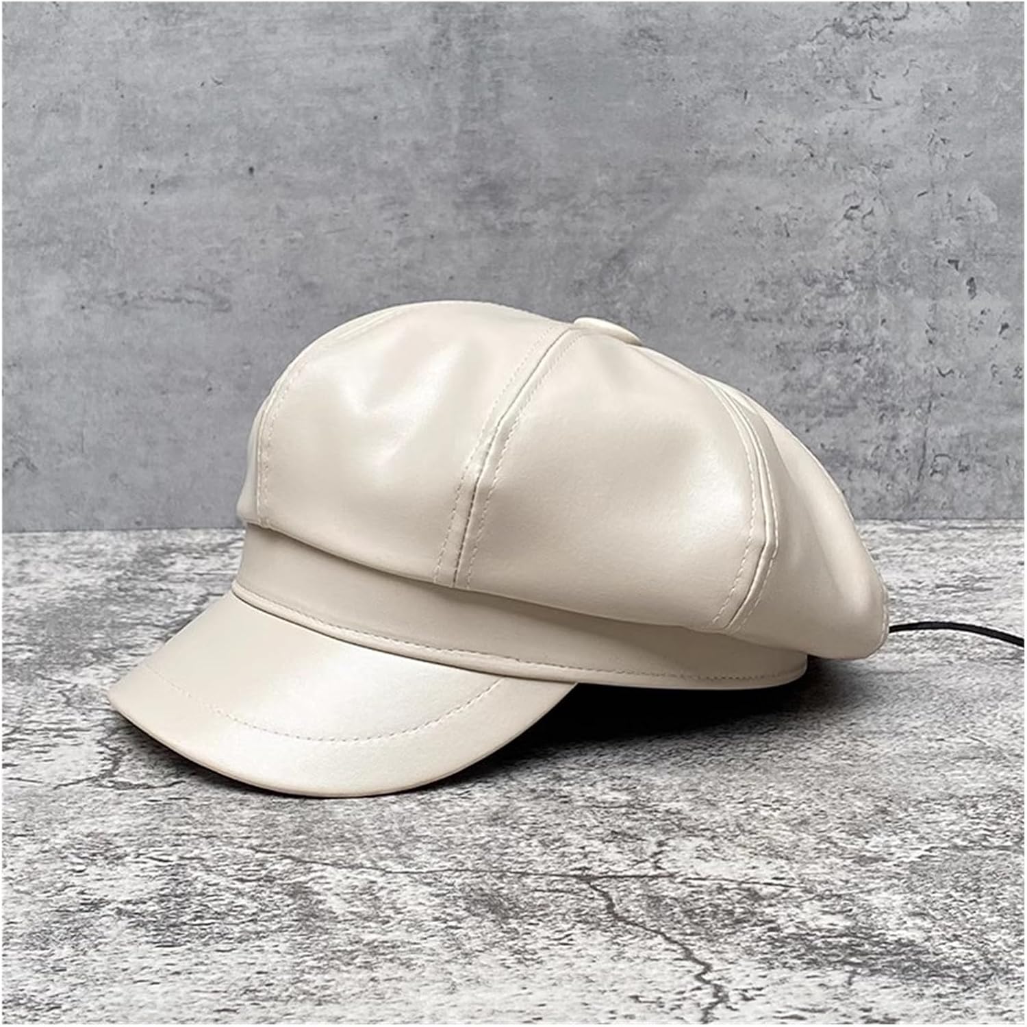 Leather Octagon Woman Autumn Winter British Retro Painter Hat Day Beret