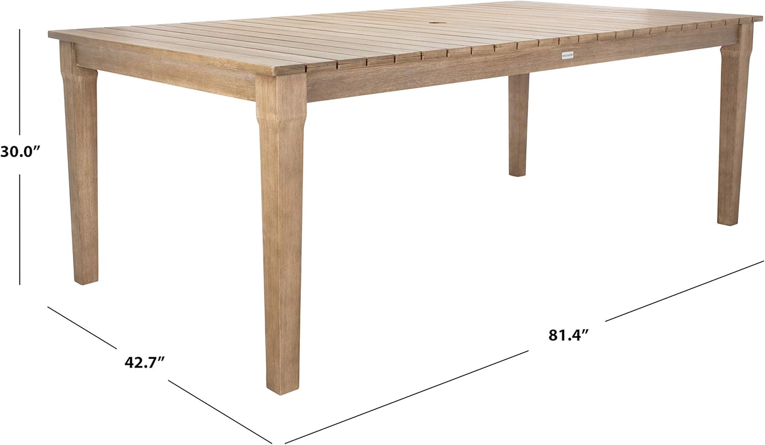 Safavieh Couture Patio Dominica Natural Wooden Outdoor Dining Table