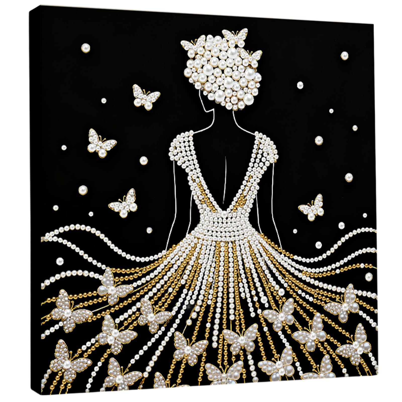 DIY Pearl Painting Art Kits for Adults Beginners Home Wall Decor Pearl Gem Paintings Picture Arts Craft 25x25cm with Frame (ZZH015)