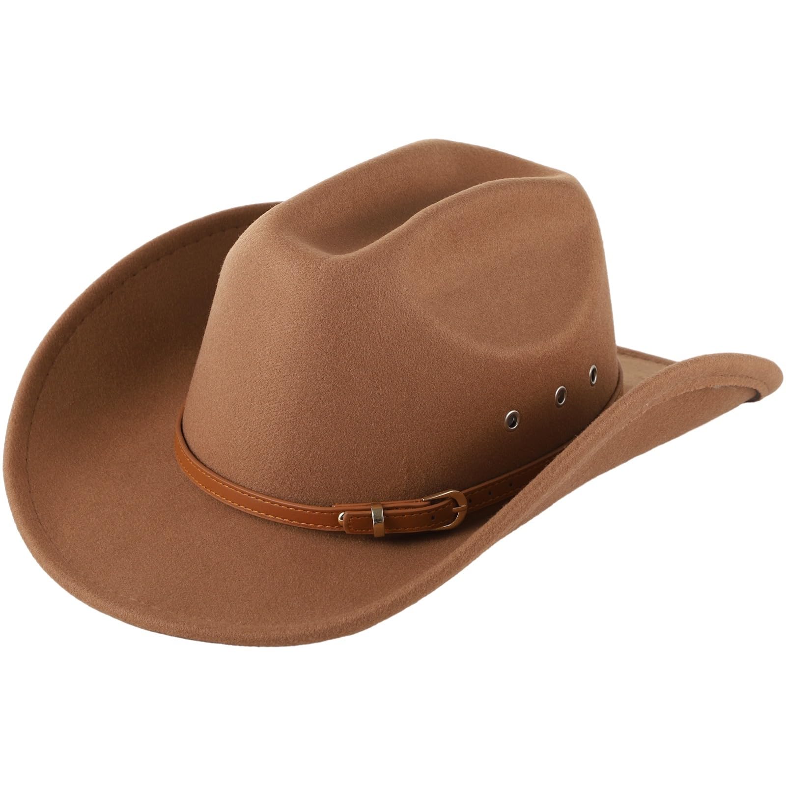 Cappello da cowboy per donne e uomini, unisex, cappello da cowboy occidentale con fibbia per cintura, cappello Yellowstone a tesa larga per abbigliamento rodeo, accessori in stile country, bomboniera