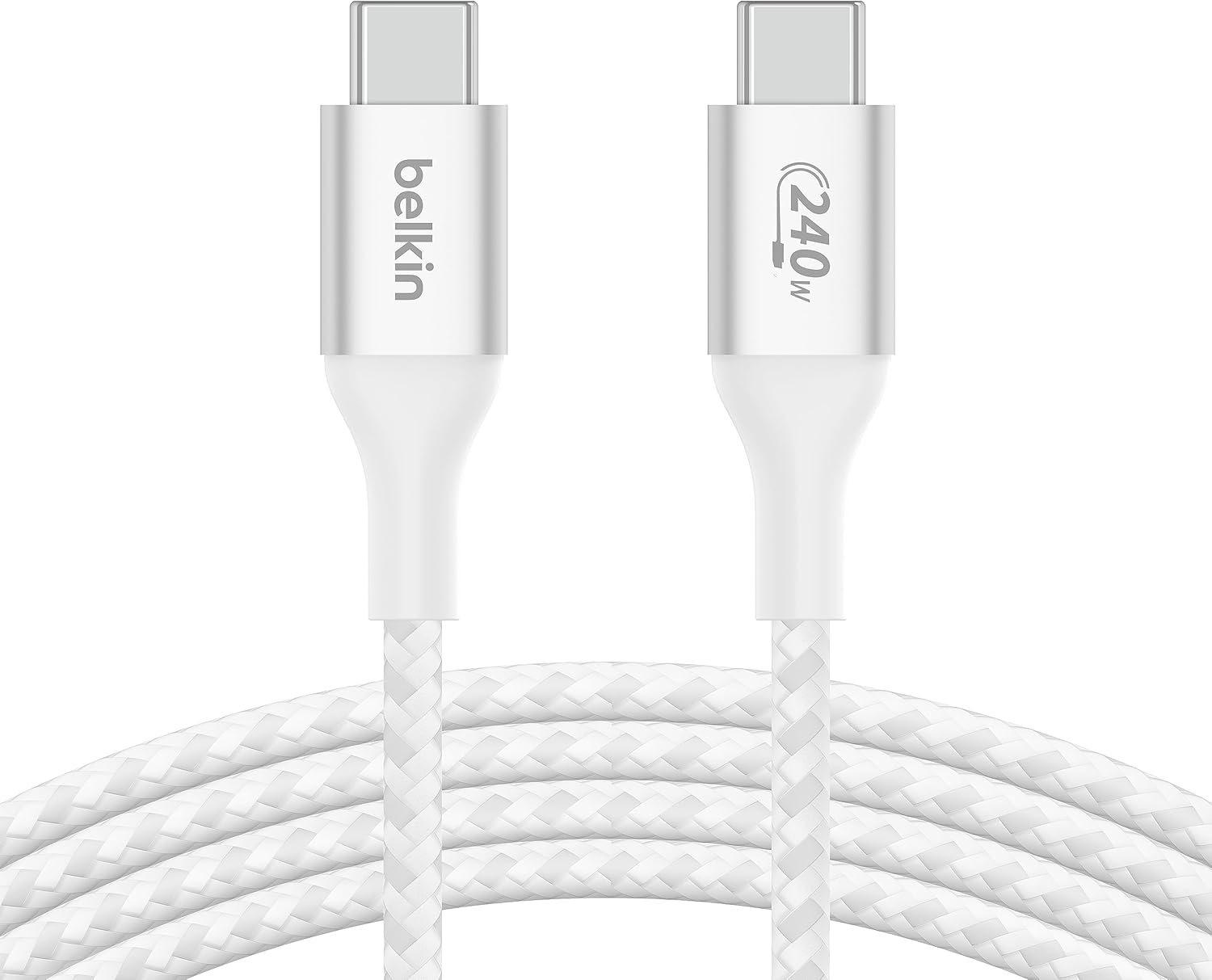 Belkin BoostCharge USB-C to USB-C Power charger cable, USB-IF certified fast charging cable with 240W Power Delivery for iPhone 16, 15, MacBook, Chromebook, Galaxy, iPad, Pixel & More – 1m, white