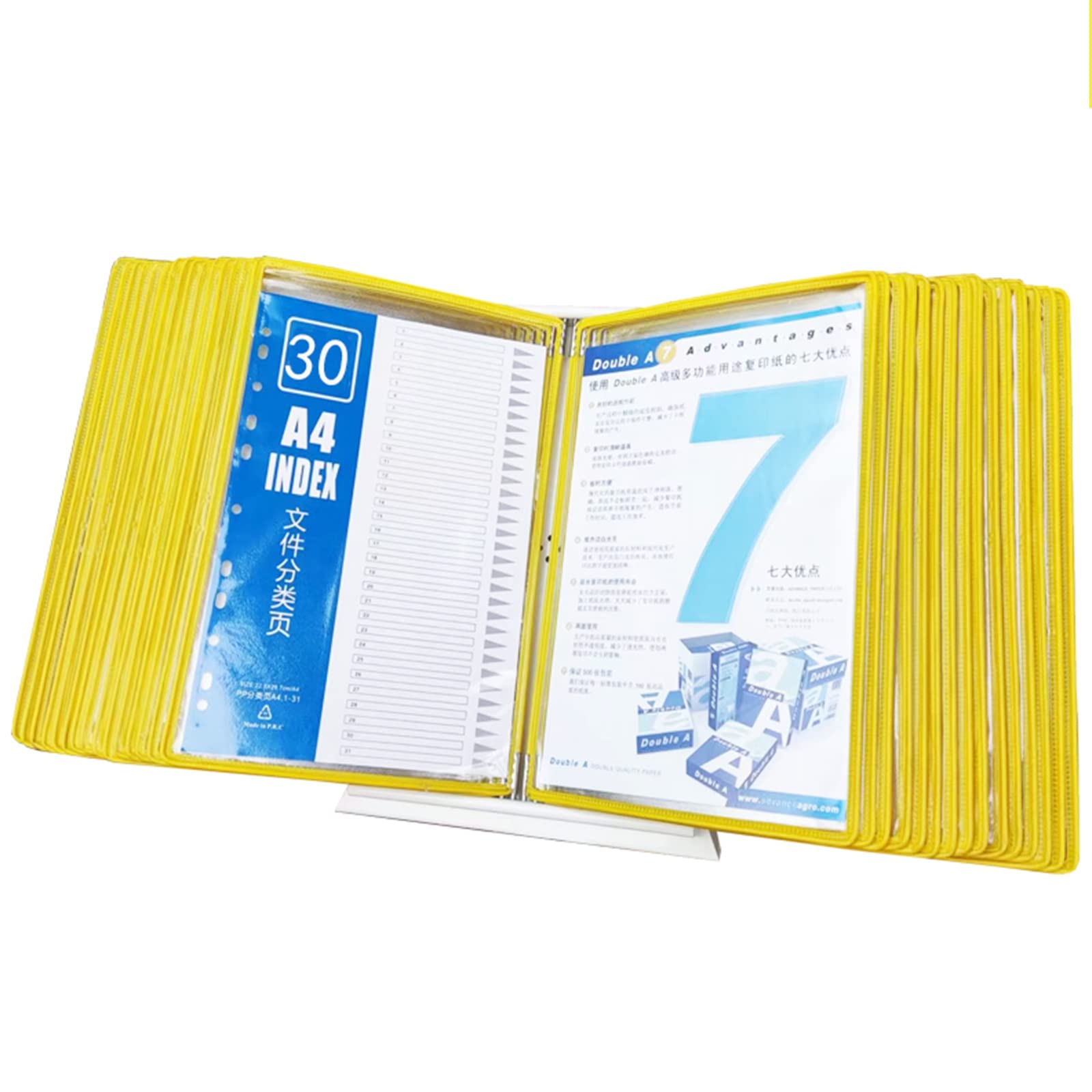 IUokLU Desktop Reference System With 30 Display Pockets,Wall-mounted Flip File Holder,desk Reference Organizer For A4 Document Reference And Storage (F)