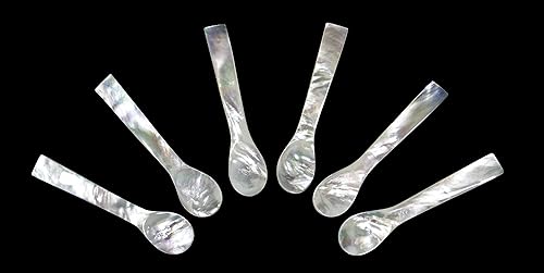 Miniatura 13 de Cuchara de caviar de nácar artesanal (1 unidad, 2.5 pulgadas)