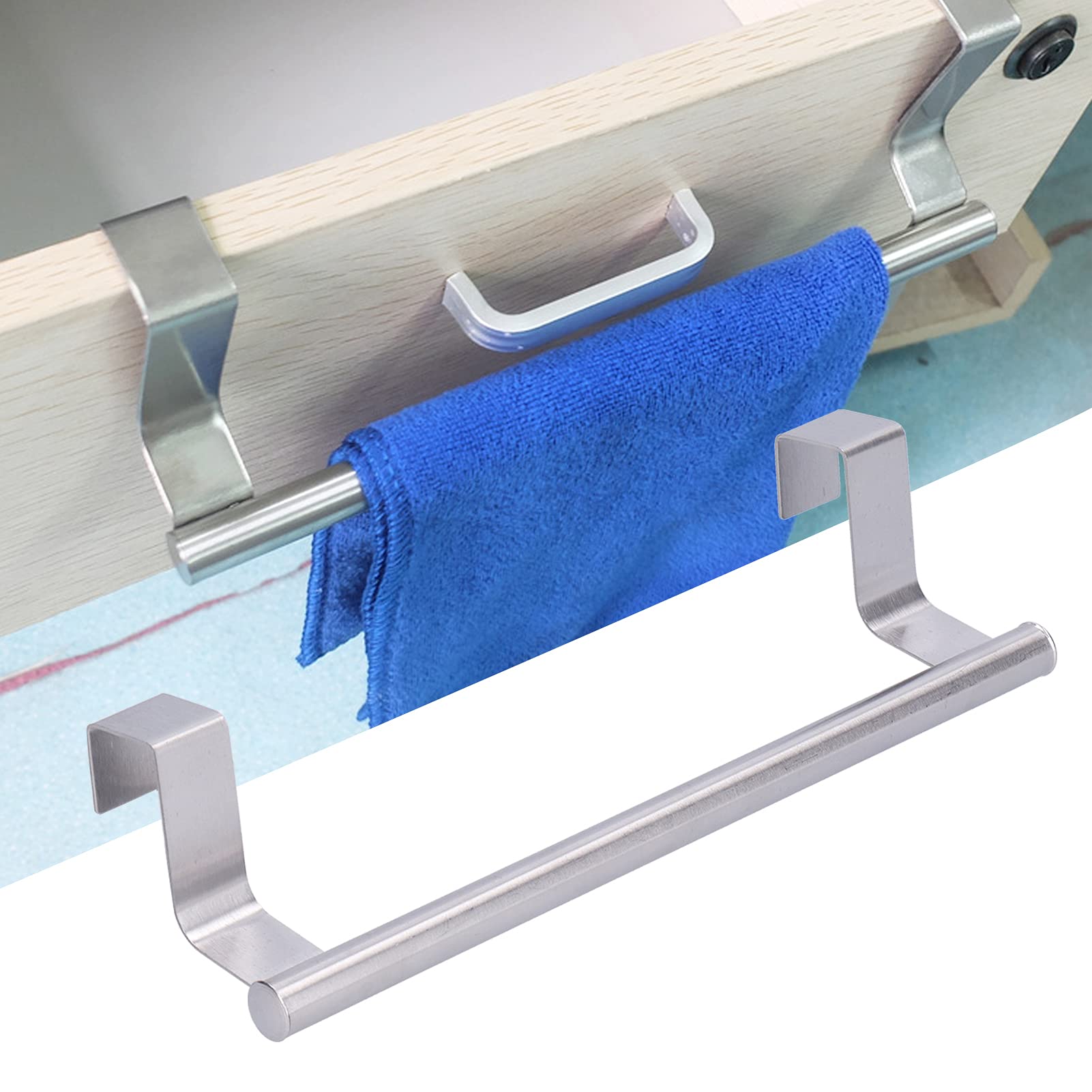 Towel Rack, Kitchen Towel Holder Towel Hanger Towel Bar Over Kitchen Cabinet Cupboard Doors(36cm)