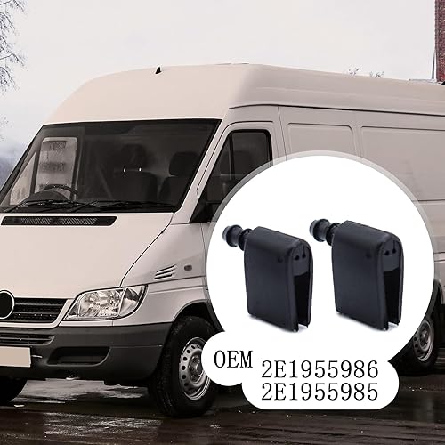 Miniatura 5 de Juego de 2 piezas para Mercedes-Benz Sprinter VW Crafter 2006-2018 para Freightliner Dodge Sprinter Van RV Truck limpiaparabrisas delantero boquilla