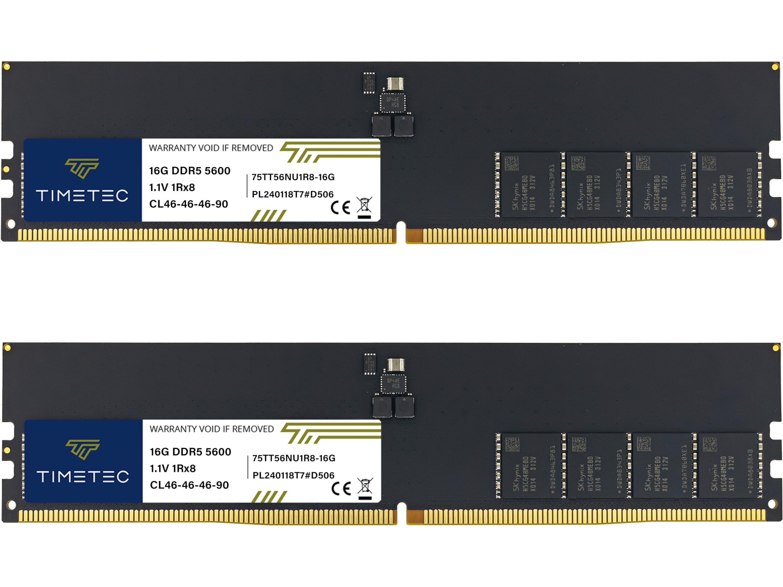 Timetec Kit de 32 GB (2 x 16 GB) DDR5 5600MHz PC5-44800 Unbuffered
