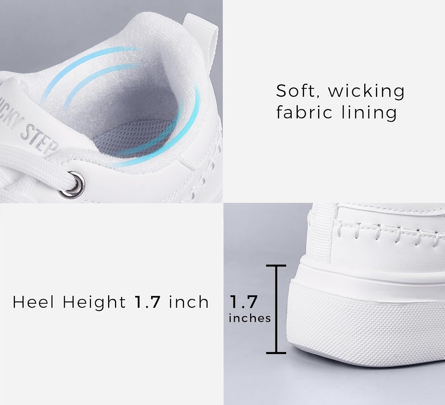 LUCKY STEP Platform Glitter Sneakers for Women Fashion Sparkly Bling Shiny Low Top Tennis Sneakers Faux Leather Casual Walking Shoes - Image 4