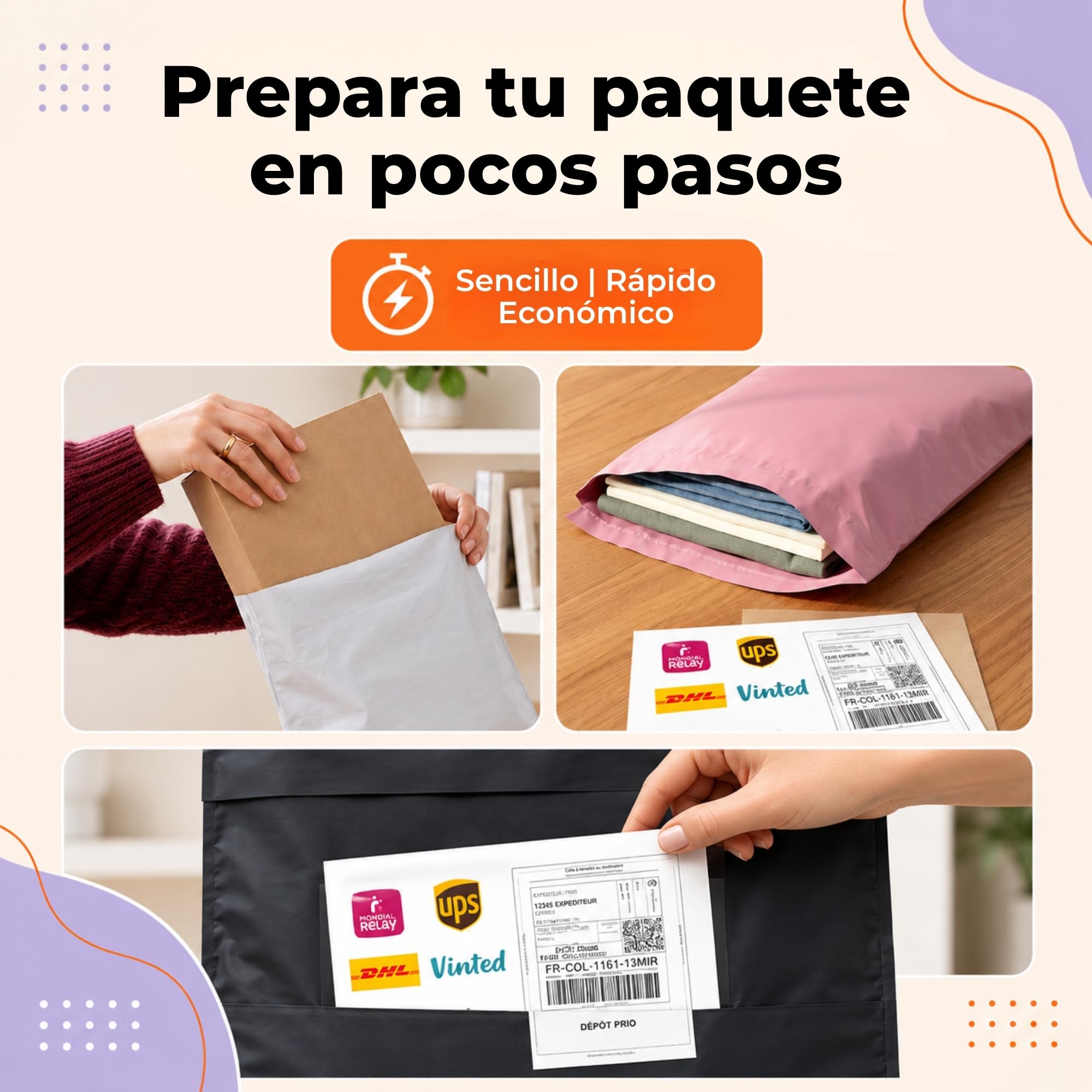 30 Bolsas Envio Vinted - S/M/L - Bolsas Para Envíos Ultra Resistente, Opaca e Impermeable, sobres plastico, Rosa
