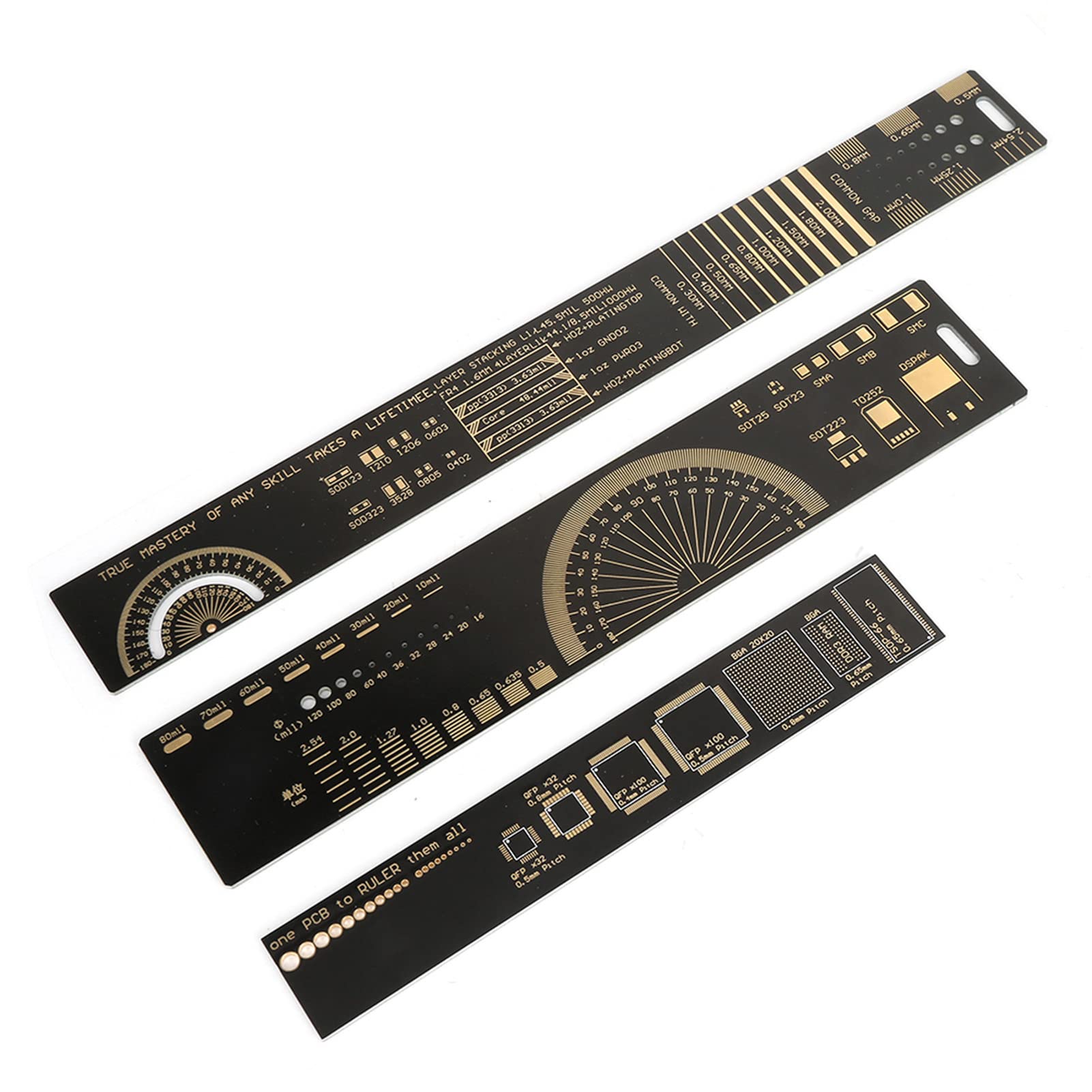 Printed Circuit Board Engineering Ruler, 3PCS 6.3/7.87/10.23inch PCB Printed Circuit Board Ruler Multifunctional Ruler - Image 4