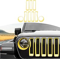 Vista 10 de RT-TCZ para Wrangler JL Rejilla de malla frontal inserto de parrilla faro luz de cubierta para Jeep Wrangler JL JLU 2018-2022 Accesorios exteriores