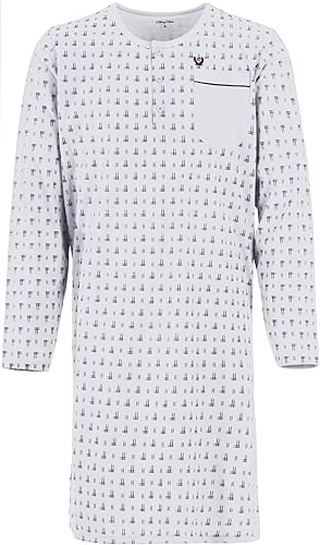 Camicia Da Notte Uomo Lunga - Cotone E Poliestere Con Tasca E Colletto - Foto 3