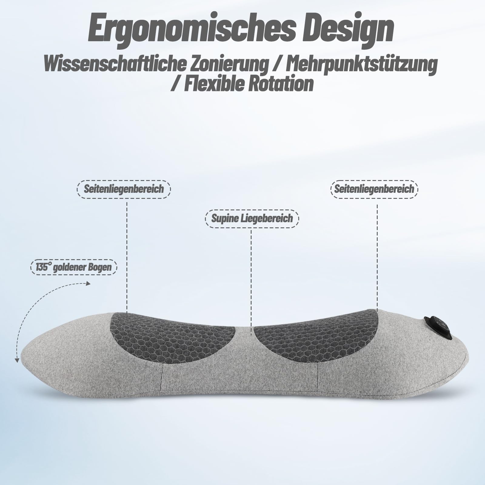 Rückenmassagegerät, 3-in-1 Massagekissen mit Wärme, Vibration & Dehnung, Lendenkissen & Massagegerät Rücken für Lendenwirbelsäule, Nacken, Bürostuhl, Home Sofa & Auto, Rückenkissen zur Entspannung