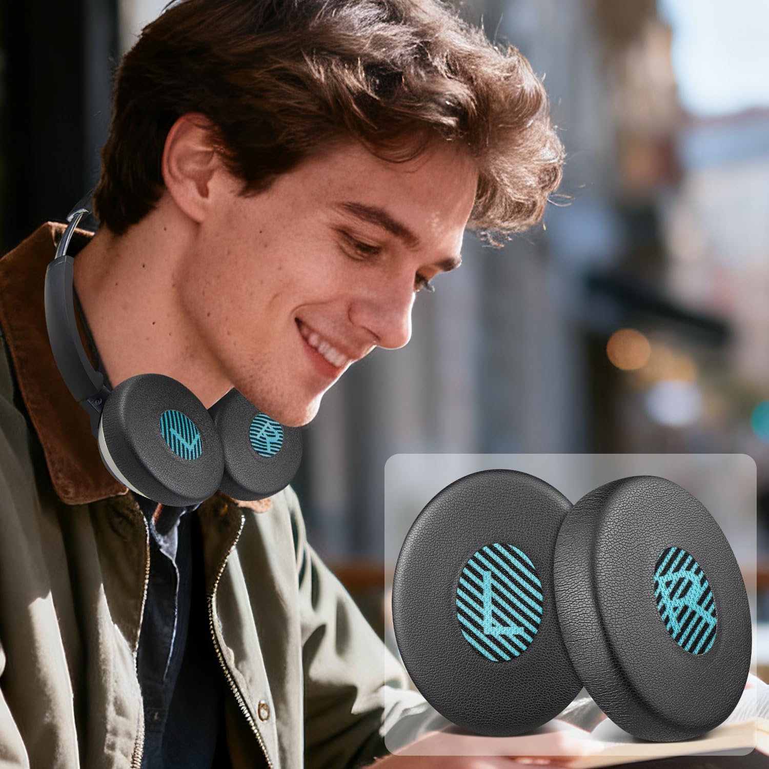 SOULWIT Replacement Ear Pads Cushions for Bose On-Ear 2 (OE2 & OE2i)/ SoundLink/SoundTrue On-Ear Headphones, Earpads with High-Density Noise Isolation Foam - OE2 PL Black - Image 8