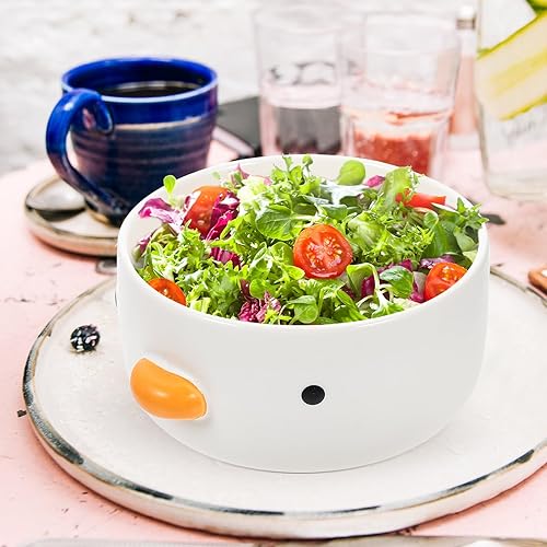 Miniatura 8 de Cuenco de postre con forma de pollito para ensalada, sopa, aperitivos, postres, cocina, hogar, cocina, color blanco