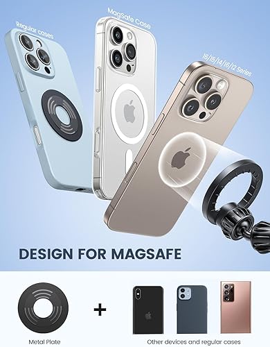 Miniatura 4 de Lamicall Soporte para automóvil Magsafe - 20 imanes N55 Soporte magnético para teléfono para tu salpicadero de automóvil, soporte de teléfono para