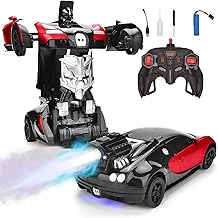 E-ROYAL SHOP Remote Control 2 in1 Convertible Robot Car Water Booster Spray Toy for Kids with Rechargeable Battery (Red Colour)