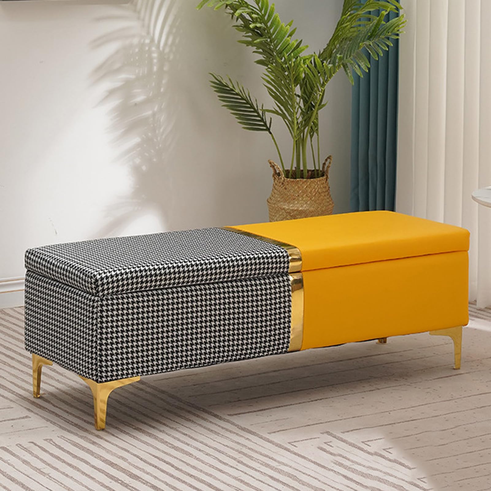 Banc de lit banquette coffre pour une chambre rangée et chaleureuse