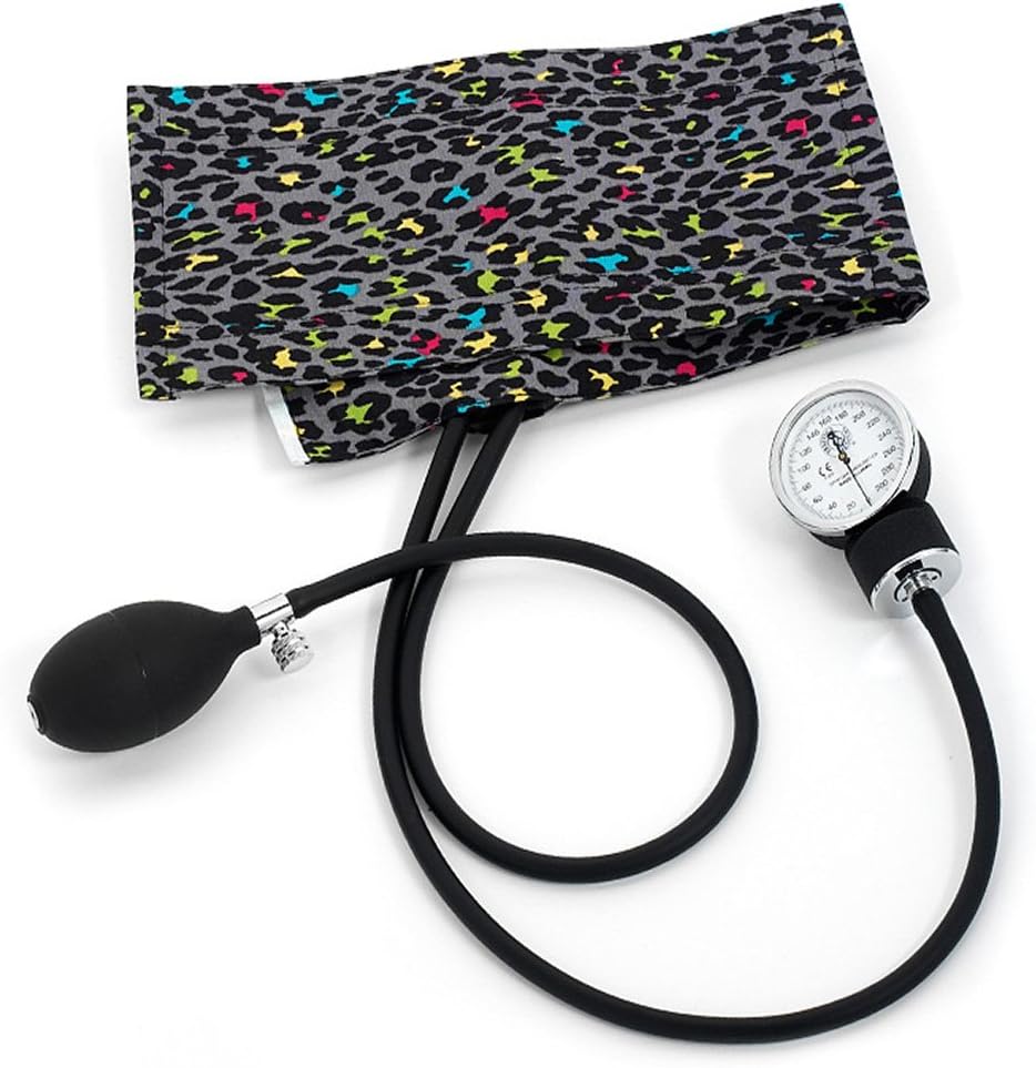 Prestige Medical S82-LPG Premium Adult Aneroid Sphygmomanometer, Leopard Grey