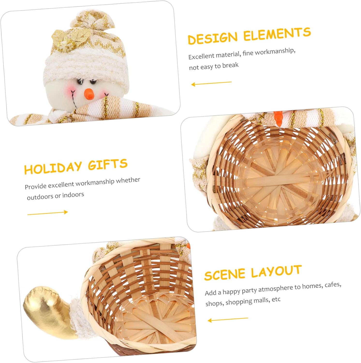 Christmas Snowman Candy Basket Xmas Party Table Decoration