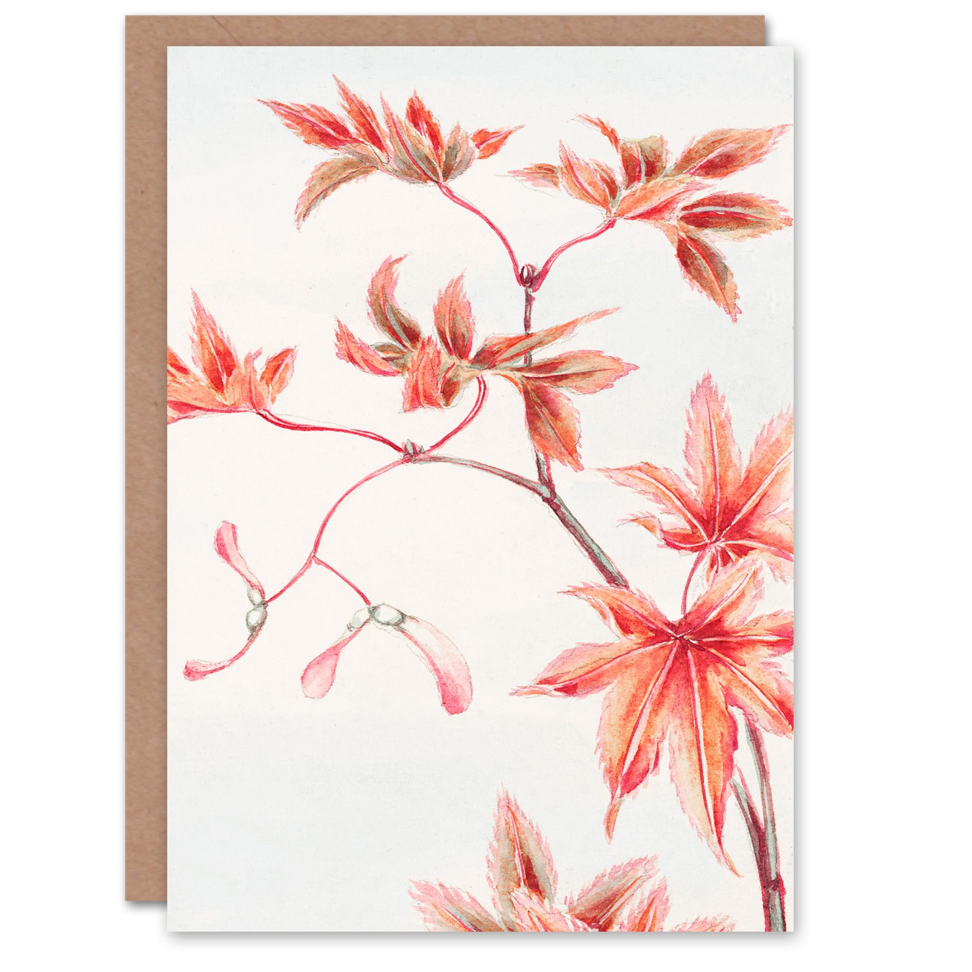 Artery8 Megata Morikaga Art Card Maple Tree Branch Vintage Japanese
