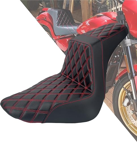 HDBUBALUS Driver Passenger Seat Motorcycle Two-Up Seat Fit for Harley FLSTF FXBR