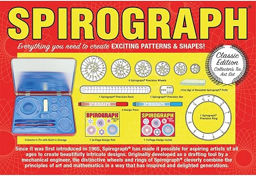 Spirograph Retro Tin | Create Amazing Endless Designs | Featuring Throwback Packaging & Retro Graphics | Collector's Tin Art Set | Creative Arts & Crafts Activity | For Ages 8+