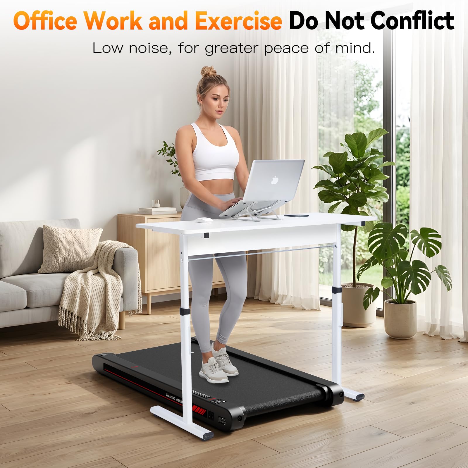 Freepi 3 in 1 Walking Vibration Pad,3.8 MPH Tapis Roulant with Remote Control and APP,2.5 HP Servo Motor Walking Treadmill Pad for Home and Office — view 7