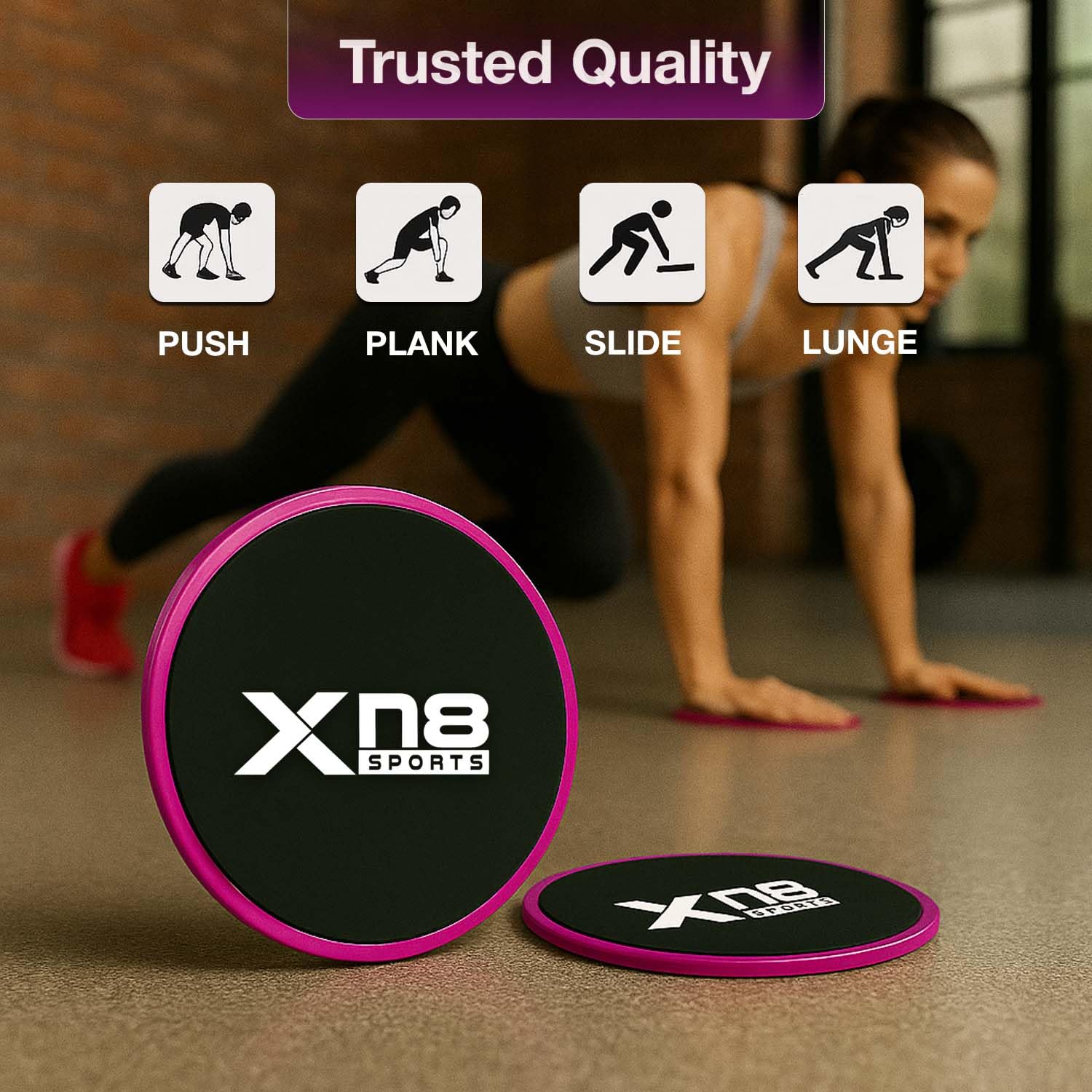 Xn8 Exercise Core Sliders Dual-Sided Gliding Discs for Abdominal & Full Body Workouts, Home Gym & Pilates - Image 5