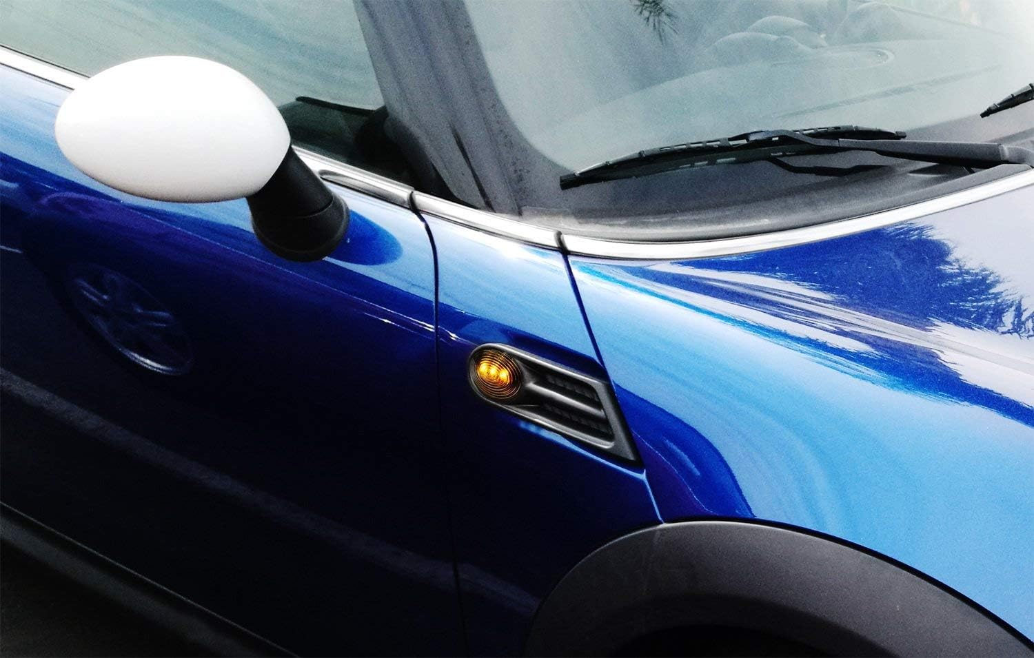 iJDMTOY Dark Lens Amber LED Fender Front Side Marker Blinker Lights Compatible With 2006-2014 MINI Cooper MKII (2nd Gen) R56 R57 R58 R59