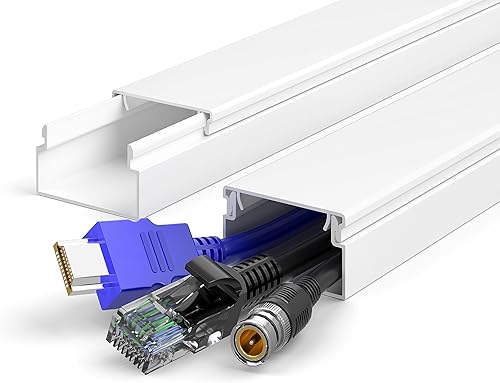 Delamu Ocultador de cable de TV de 34 pulgadas, cubiertas de cable para cables en la pared, ocultadores de cables pintables, cubiertas de alambre