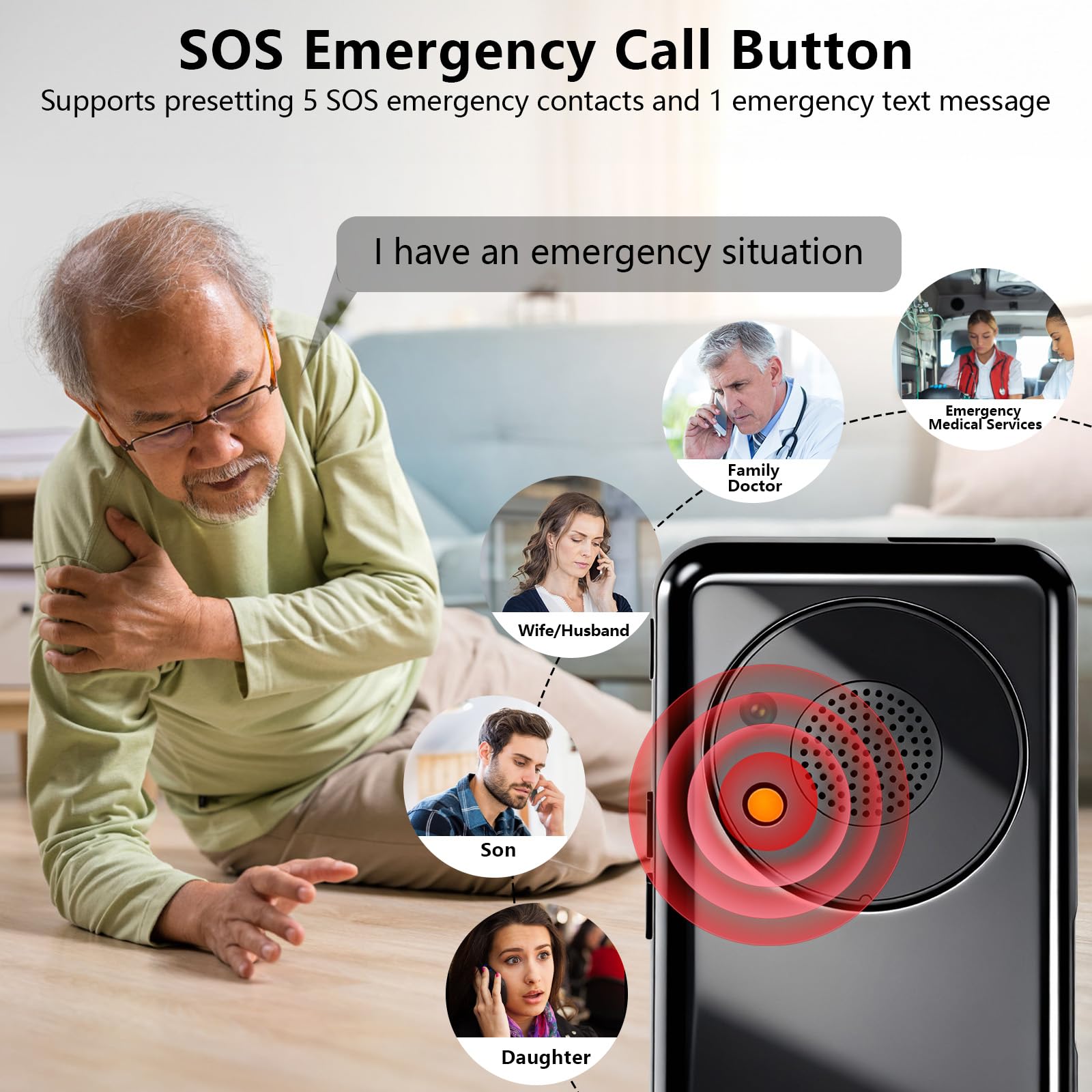 4G Seniorenhandy ohne Vertrag mit großen Tasten ladestation | 1700mAh Akku, SOS Notruftaste, Taschenlampe, USB-C, Dual SIM, Mehrsprachig, Einfach zu bedienen für Senioren