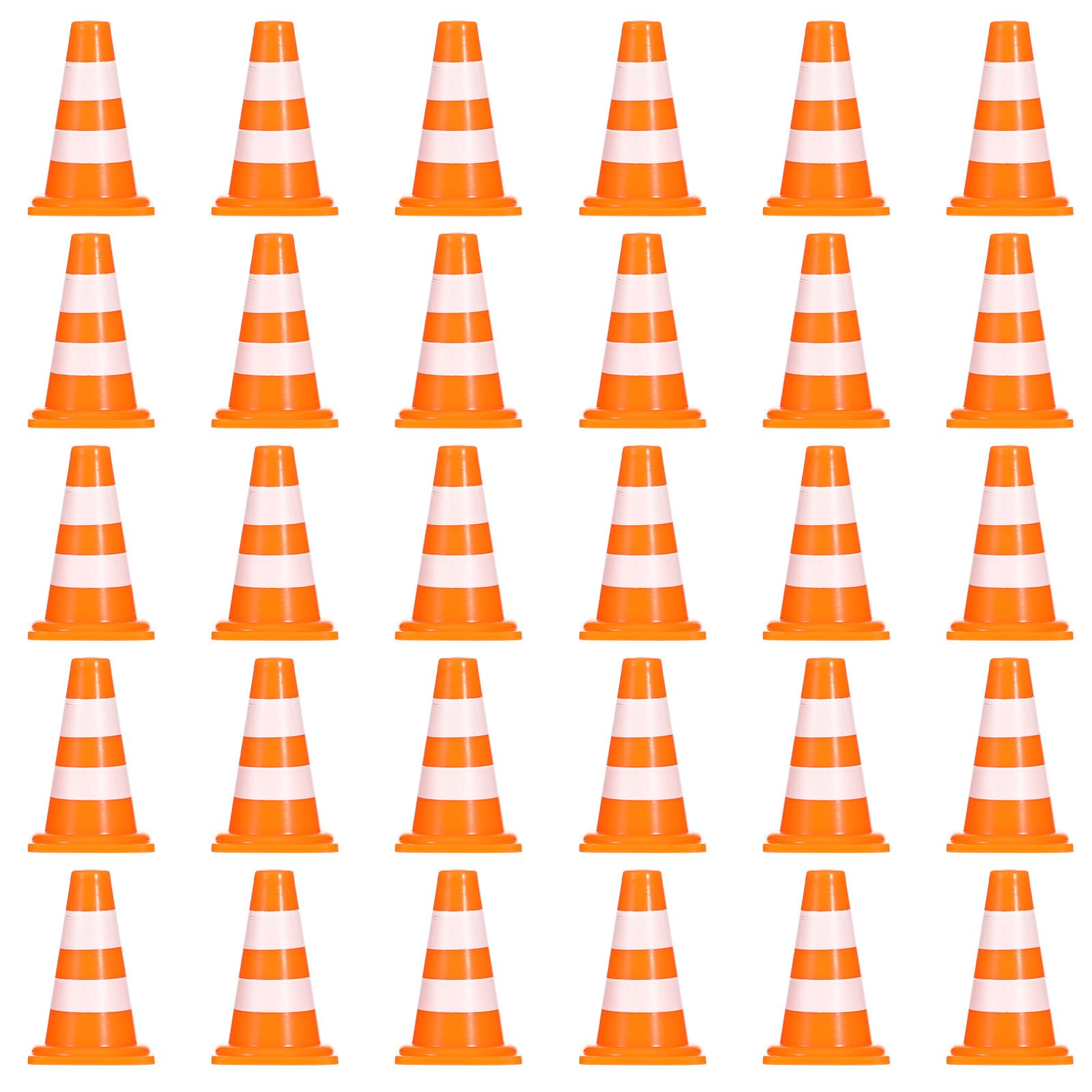 30Pcs Mini Traffic Cones, Tiny Traffic Cones Party Decorations, Small Cone Roadblock Sign Model Photo Prop, Construction Party Favors(Orange)